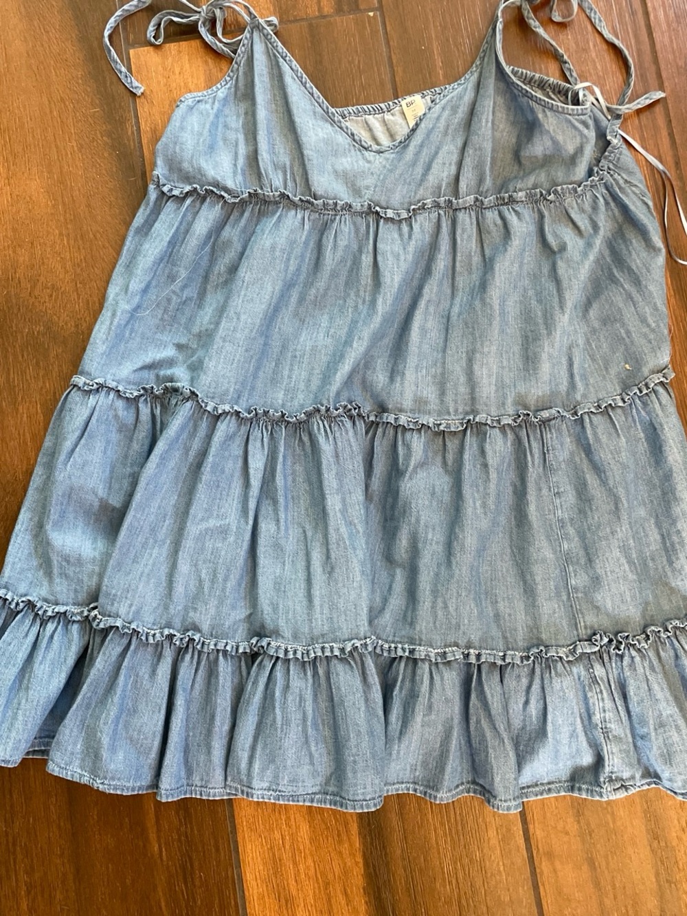 Light Blue Tiered Denim Skirt -  Women